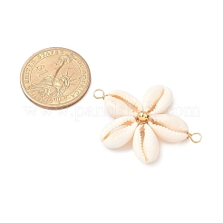 Натуральные смешанные подвески-коннекторы из ракушек каури&nbsp;PALLOY-JF03858-02