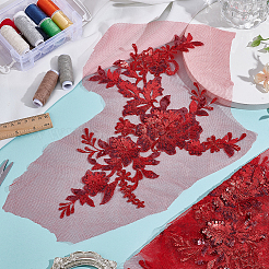 Цветочная вышивка полиэстером пришить аппликации&nbsp;PATC-WH0020-33D