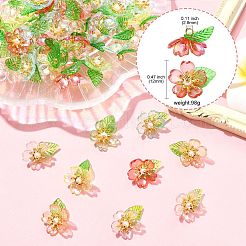 100 шт. акриловые цветочные подвески&nbsp;PALLOY-CJ00113