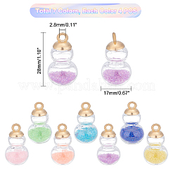 28шт 7 цвета стеклянные подвески&nbsp;DIY-PH0008-61