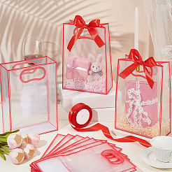 15 шт. матовые прозрачные пластиковые подарочные пакеты с ручкой-отверстием&nbsp;ABAG-UN0001-11