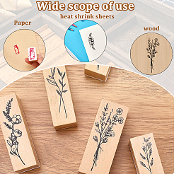 Наборы деревянных резиновых штампов с цветами&nbsp;DIY-WH20013-69B