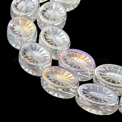 Прозрачные стеклянные бусины с гальваническим покрытием ab&nbsp;EGLA-G037-13A-AB02