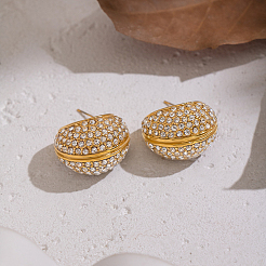 Серьги-гвоздики из нержавеющей стали 304 с кубическим цирконием&nbsp;YS0602