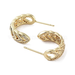 Серьга-гвоздик из латуни с микропаве из кубического циркония&nbsp;EJEW-C081-36G