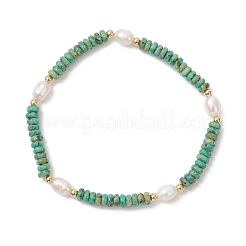 Эластичные браслеты из натурального кунжутного яшмы и культивированного пресноводного жемчуга для женщин.&nbsp;BJEW-JB13322-02