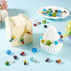 45шт. 19-х цветные наборы бусин лэмпворк ручной работы&nbsp;LAMP-TA0002-06