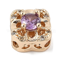 Латунные микро проложить кубического циркония бусы&nbsp;KK-K297-33G-02