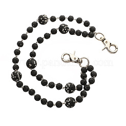 Двухслойные цепочки для брюк из полимерной глины с круглыми бусинами и стразами&nbsp;FS-WG9506A-07