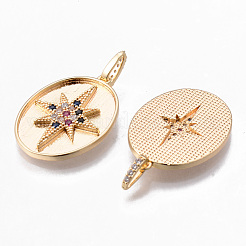 Кулоны из латуни с кубическим разноцветным цирконием&nbsp;KK-N232-170G-NF