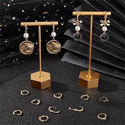 14шт латунные серьги-кольца с микро-паве из прозрачного кубического циркония&nbsp;ZIRC-BBC0003-51