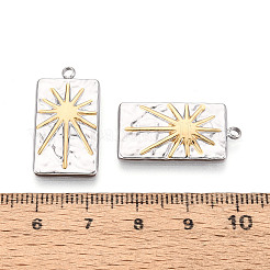 Текстурированный прямоугольник и подвеска в виде солнца из нержавеющей стали 304.&nbsp;STAS-T073-72GP