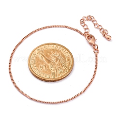 Регулируемая стойка покрытие латунь панцирные браслеты цепи для женщин&nbsp;BJEW-G735-18RG