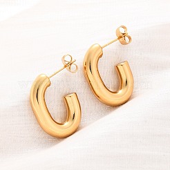 201 серьги-полукольца из нержавеющей стали&nbsp;X-EJEW-C501-16G-A