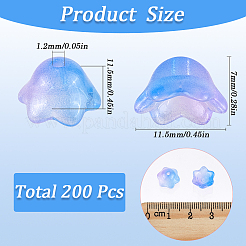 200 шт. стеклянные колпачки для изготовления колокольчиков&nbsp;GLAA-SP0001-03D