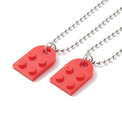 Ожерелья с подвесками из полимерных строительных блоков&nbsp;NJEW-JN03533-02