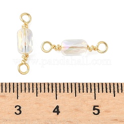 Гальваническое стекло граненый прямоугольник соединительные подвески&nbsp;KK-C097-05G-03