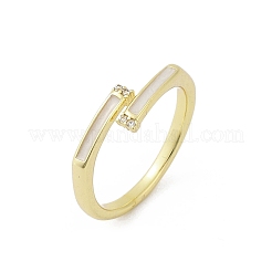 Латунные микро проложить манжеты кольца кубического циркония&nbsp;RJEW-S400-12G