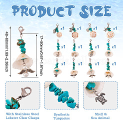 Подвеска из ракушек и синтетической бирюзы deocration&nbsp;HJEW-TAC0057
