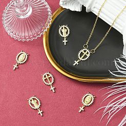 6 шт. 3 стиля латунные подвески с микропаве и кубическим цирконием&nbsp;KK-CJ0002-98