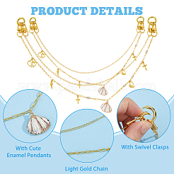 3 шт. латунные цепи удлинители для сумок&nbsp;HJEW-HS00065