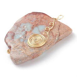 Большие подвески из натуральной аква терра яшмы&nbsp;PALLOY-JF00665