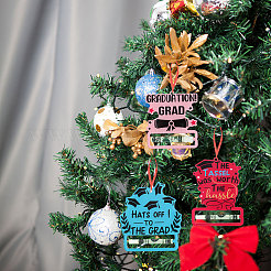 Большие подвески из акрила с одним лицом и принтом на выпускной&nbsp;OACR-WH0038-06