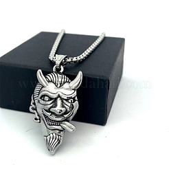Винтажный панк-кулон в виде коровы и дьявола из нержавеющей стали 304 для мужчин.&nbsp;QK5762