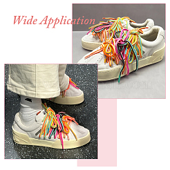 10 пара двухцветных трехцветных мозаичных шнурков цвета макарон из полиэстера&nbsp;FIND-FH0011-99