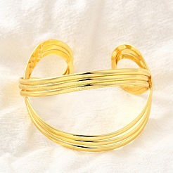 Латунь манжеты браслеты для женщин&nbsp;BJEW-F498-08G