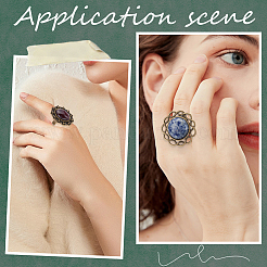 Набор для самостоятельного изготовления регулируемого кольца с драгоценными камнями&nbsp;DIY-SC0022-29