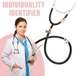 6 шт. 6 стиля подвеска-стетоскоп в виде собаки из эмалевого сплава&nbsp;HJEW-SP0001-36