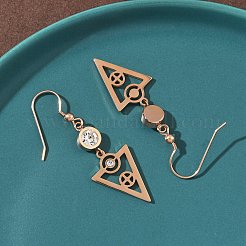 Серьги-подвески из нержавеющей стали 304 с треугольными подвесками&nbsp;EJEW-Z129-20RG