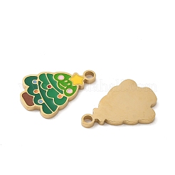 Рождественские эмалевые подвески из нержавеющей стали 304 STAS-Z093-08W-G