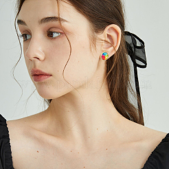 80 шт. 4 стиля плоских круглых сережек-гвоздиков из нержавеющей стали 304&nbsp;STAS-BBC0006-43