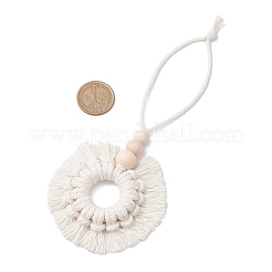 Ручная работа хлопковый макраме кольцо подвеска украшения&nbsp;HJEW-JM02843