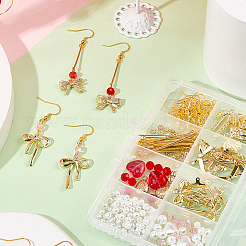 Наборы для самостоятельного изготовления сережек-бантов в форме сердца&nbsp;DIY-SC0031-08