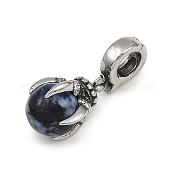 Подвеска в виде когтя дракона из хирургической нержавеющей стали 316 и круглого натурального лазурита&nbsp;STAS-Z165-01AS-02