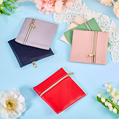 6 шт. 6 цвета искусственной кожи сумки для хранения ювелирных изделий на молнии&nbsp;ABAG-TA0001-66B