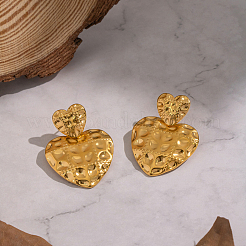 Серьги-гвоздики в форме сердца с текстурированной поверхностью&nbsp;WF7533