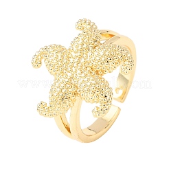 Открытые кольца из латуни с морской тематикой&nbsp;LS-RJEW-Z129-01G-03