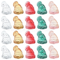 40 шт. прозрачные стеклянные бусины с рождественской тематикой&nbsp;GLAA-FS0001-87B