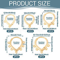 10 шт. 5 стиля латунная фурнитура для сережек-колец&nbsp;KK-TA0002-52
