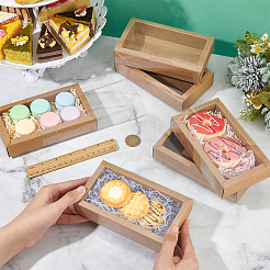 Складные ящики для бумаги с прозрачной пластиковой крышкой&nbsp;CON-WH0095-68A-01