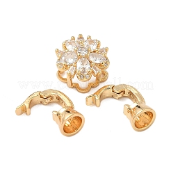 Цветок латунь микропаве из кубического циркония&nbsp;KK-S531-30G-C
