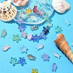 50шт 2 стиля прозрачные стеклянные бусины&nbsp;GLAA-YW0003-77