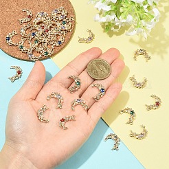 12шт 6 цвета акриловые подвески со стразами&nbsp;FIND-YW0011-60