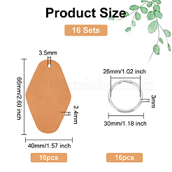 16 комплект пустых этикеток для кожаной одежды&nbsp;DIY-OC0011-01
