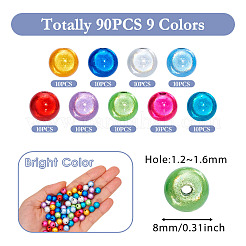 90 шт. двухцветных матовых акриловых бусин&nbsp;OACR-TA0001-79