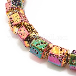 Браслеты из натуральной лавы с шестигранными бусинами&nbsp;BJEW-JB07268